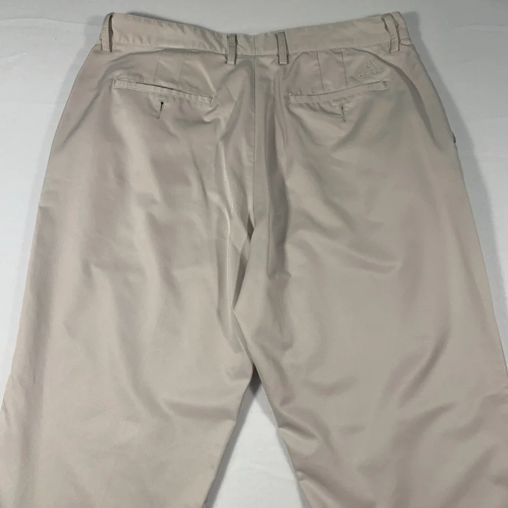Adidas ClimaLite Golf Pants Men's 35 x 32 Beige Flat Front Regular Straight‎ Leg
